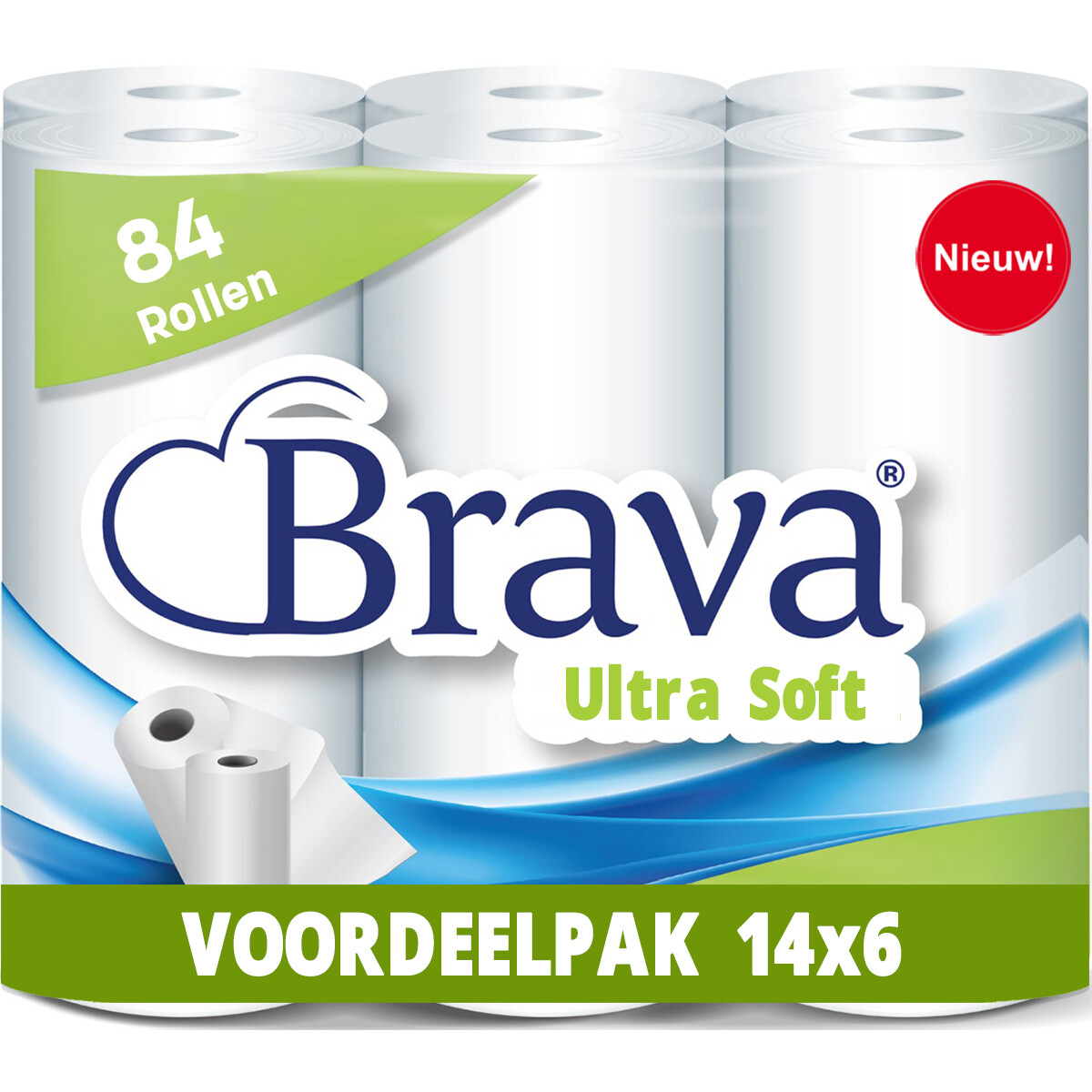 Brava - Super Keukenpapier - 84 Rollen - Ultra Absorberend Keukenpapier - Ultra Clean Keukenrol - Voordeelverpakking