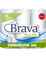 Brava - Super Keukenpapier - 12 Rollen - Ultra Absorberend Keukenpapier - Ultra Clean Keukenrol - Voordeelverpakking