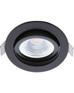 EcoDim - LED Spot - Inbouwspot - ED-10029 - 5W - Waterdicht IP54 - Dimbaar - Warm Wit 2700K - Mat Zwart - Aluminium - Rond - Kantelbaar