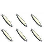 LED Downlight Slim 6 Pack - Inbouw Rond 3W - Dimbaar - Warm Wit 3000K - Mat Zwart Aluminium - Ø90mm