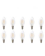 LED Lamp 10 Pack - Kaarslamp - Filament - E14 Fitting - 4W - Warm Wit 2700K