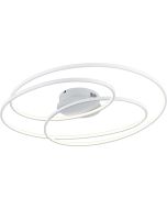 LED Plafondlamp - Trion Gilo - 50W - Warm Wit 3000K - Dimbaar - Rond - Mat Wit - Aluminium