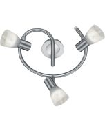 LED Plafondspot - Trion Levino - E14 Fitting - Warm Wit 3000K - 3-lichts - Rond - Mat Nikkel - Aluminium