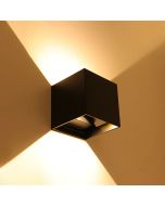 LED Tuinverlichting - Wandlamp - Prixa Kiry - Up en Down - G9 Fitting - Instelbare Lichthoek - Vierkant - Mat Zwart - Aluminium