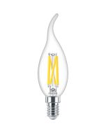 PHILIPS - LED Lamp E14 - MASTER LED E14 Gebogen-Tip Kaars Filament Helder 3.4W 470lm - 922-927 Dim to Warm 2200K-2700K - Beste Kleurweergave - Dimbaar | Vervangt 40W