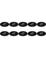 Spot Armatuur 10 Pack - Pragmi Alpin Pro - GU10 Fitting - Inbouw Rond - Mat Zwart - Aluminium - Kantelbaar - Ø92mm