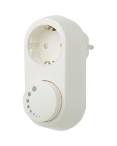 EcoDim - LED Stekkerdimmer - ECO-DIM.06 - Fase Afsnijding RC - Opbouw - Enkel Knop - 0-100W - Wit