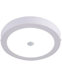 LED Downlight - Facto Dury - PIR Bewegingssensor 360° + Dag en Nacht Sensor - 18W - Helder/Koud Wit 5700K - Opbouw - Rond - Mat Wit - OSRAM LEDs