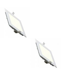 LED Downlight Slim - Inbouw Vierkant 9W - Natuurlijk Wit 4200K - Mat Wit Aluminium - 146mm Pack