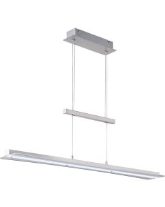 LED Hanglamp - Hangverlichting - Trion Posan - 18W - Aanpasbare Kleur - Dimbaar - Rechthoek - Mat Nikkel - Aluminium