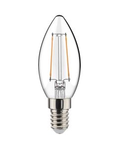 LED Lamp - Filament - Sanola Syno - 2W - E14 Fitting - Warm Wit 2700K - Transparent Helder - Glas