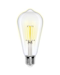 LED Lamp - Smart LED - Aigi Rixona - Bulb ST64 - 6W - E27 Fitting - Slimme LED - Wifi LED + Bluetooth - Aanpasbare Kleur - Transparant Helder - Glas