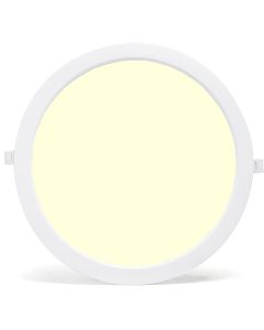 LED Paneel - Downlight - Aigi - Warm Wit 3000K - 24W - Ø30 - Inbouw - Rond - Wit - Flikkervrij