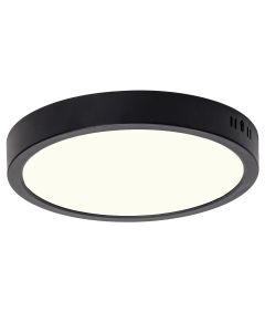 LED Paneel - Downlight - Velvalux - Ø30 - 24W 2700lm - Natuurlijk Wit 4000K - Opbouw - Rond - Zwart - Flikkervrij