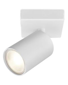 LED Plafondspot - Brinton Betin - GU10 Fitting - 1-lichts - Rond - Mat Wit - Kantelbaar - Aluminium