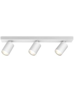 LED Plafondspot - Brinton Betin - GU10 Fitting - 3-lichts - Rond - Mat Wit - Kantelbaar - Aluminium