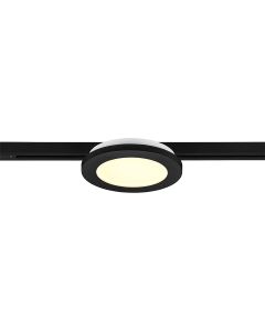 LED Railverlichting - Plafondlamp - Plafondverlichting - Trion Dual Camy - 2 Fase - 9W - Warm Wit 3000K - Dimbaar - Rond - Mat Zwart - Kunststof