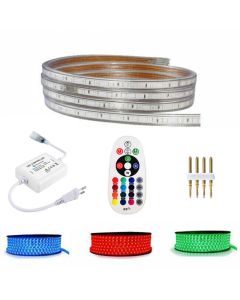 LED Strip Set - Smart Slimme LED Strip - 10 Meter - RGB Kleurverandering - Afstandsbediening - Dimbaar - Waterdicht IP65 - 230V