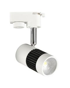 LED Track Spot / Railverlichting Richtbaar Rond Mat Zwart/Wit 8W 4200K Natuurlijk Wit Aluminium / Glas IP20