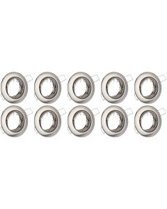 Spot Armatuur 10 Pack - GU10 Inbouwspot - Rond - Chroom - Aluminium - Kantelbaar Ø82mm