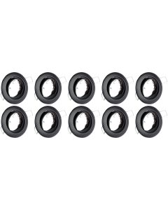 Spot Armatuur 10 Pack - GU10 Inbouwspot - Rond - Zwart - Aluminium - Kantelbaar Ø82mm