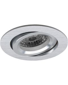 Spot Armatuur GU10 - Pragmi Aerony - Inbouw Rond - Mat Zilver - Aluminium - Kantelbaar - Ø82mm