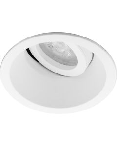 Spot Armatuur GU10 - Pragmi Zano Pro - Inbouw Rond - Mat Wit - Aluminium - Kantelbaar - Ø93mm