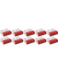 WAGO - Lasklem - 4 Polig - 0.5-2.5mm2 - Rood - 10 Stuks