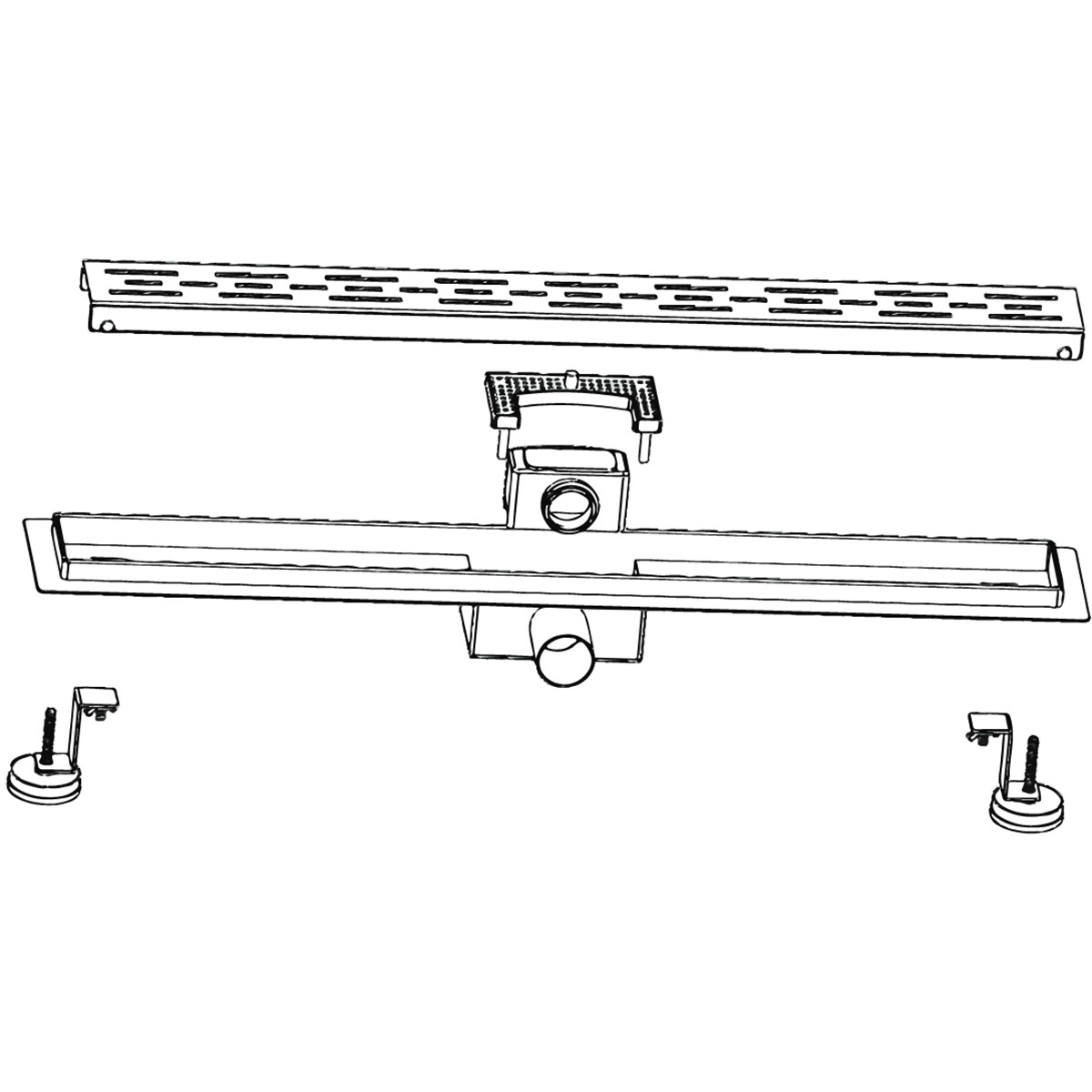 Douchegoot met Rooster - Leoni Trun - 50cm - Vloerflens - RVS - Geborsteld Koper