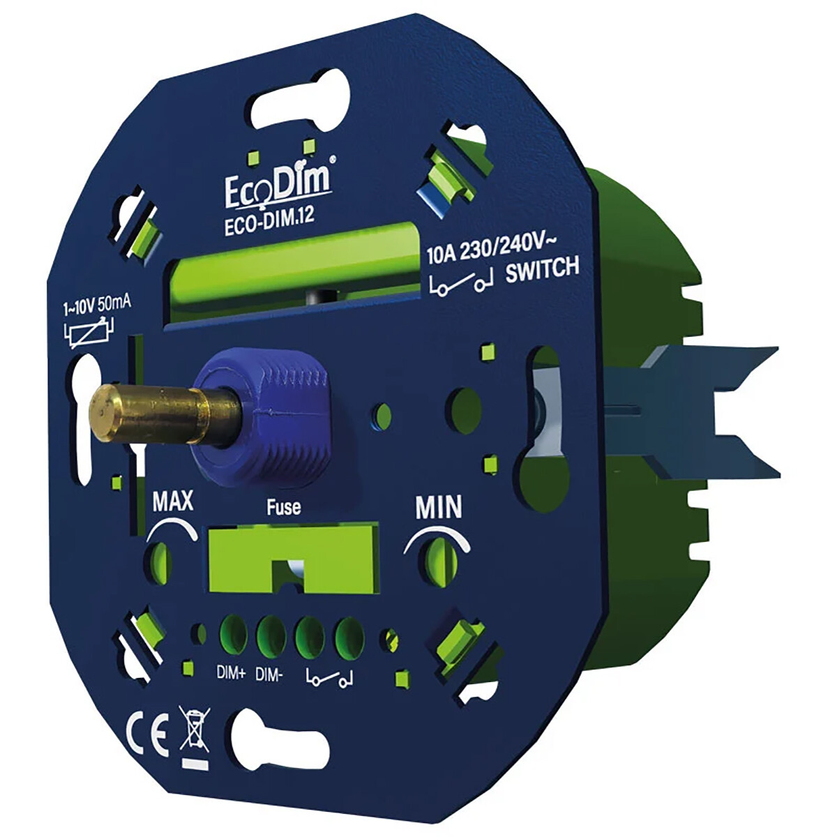 EcoDim - LED Dimmer - ECO-DIM.12 - Inbouw - Enkel Knop - 1-10V (50mA)