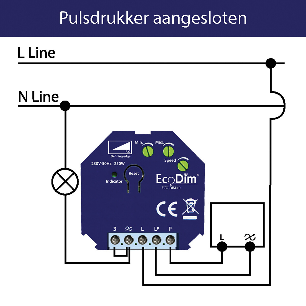 EcoDim - LED Inbouwdimmer Module - Smart WiFi - ECO-DIM.10 - Fase Afsnijding RC - ZigBee - 0-250W