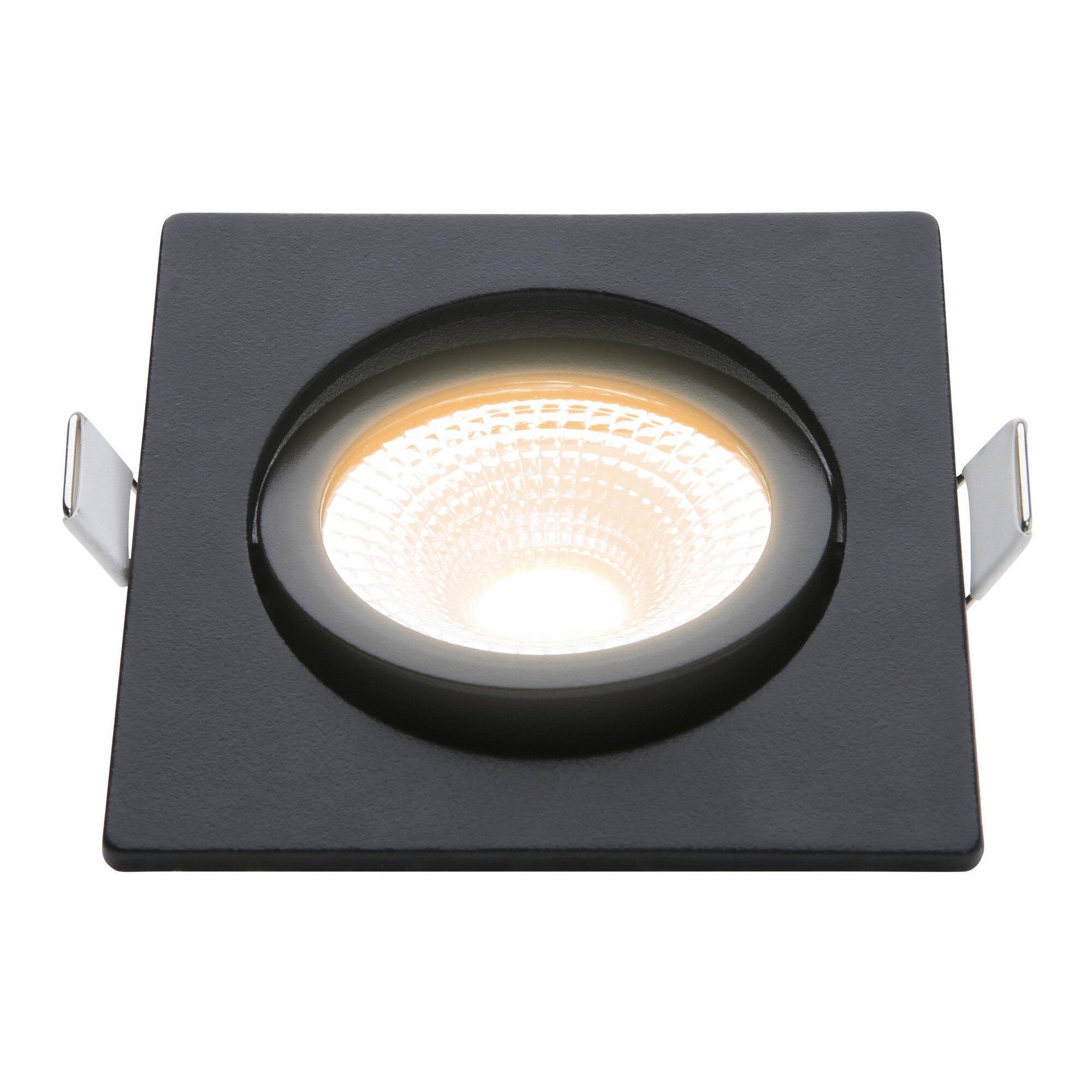 EcoDim - LED Spot - Inbouwspot - ED-10026 - 5W - Waterdicht IP54 - Dimbaar - Dim to Warm - Warm Wit 2000K-3000K - Mat Zwart - Aluminium - Vierkant - Kantelbaar