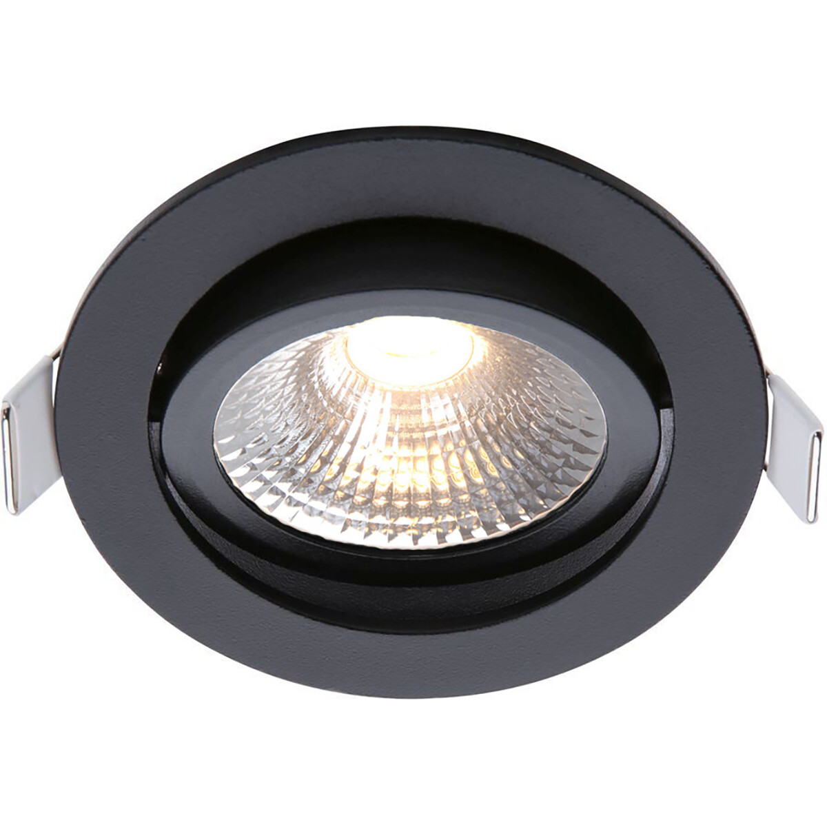 EcoDim - LED Spot - Inbouwspot - ED-10029 - 5W - Waterdicht IP54 - Dimbaar - Warm Wit 2700K - Mat Zwart - Aluminium - Rond - Kantelbaar