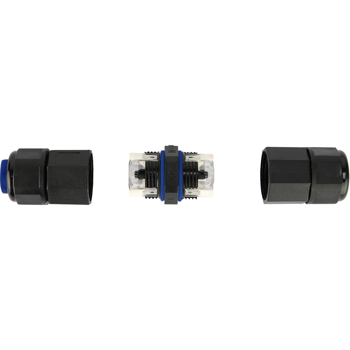 Kabelverbinder - Rechte Connector - Waterdicht IP68 - 3 Aderig - Zwart