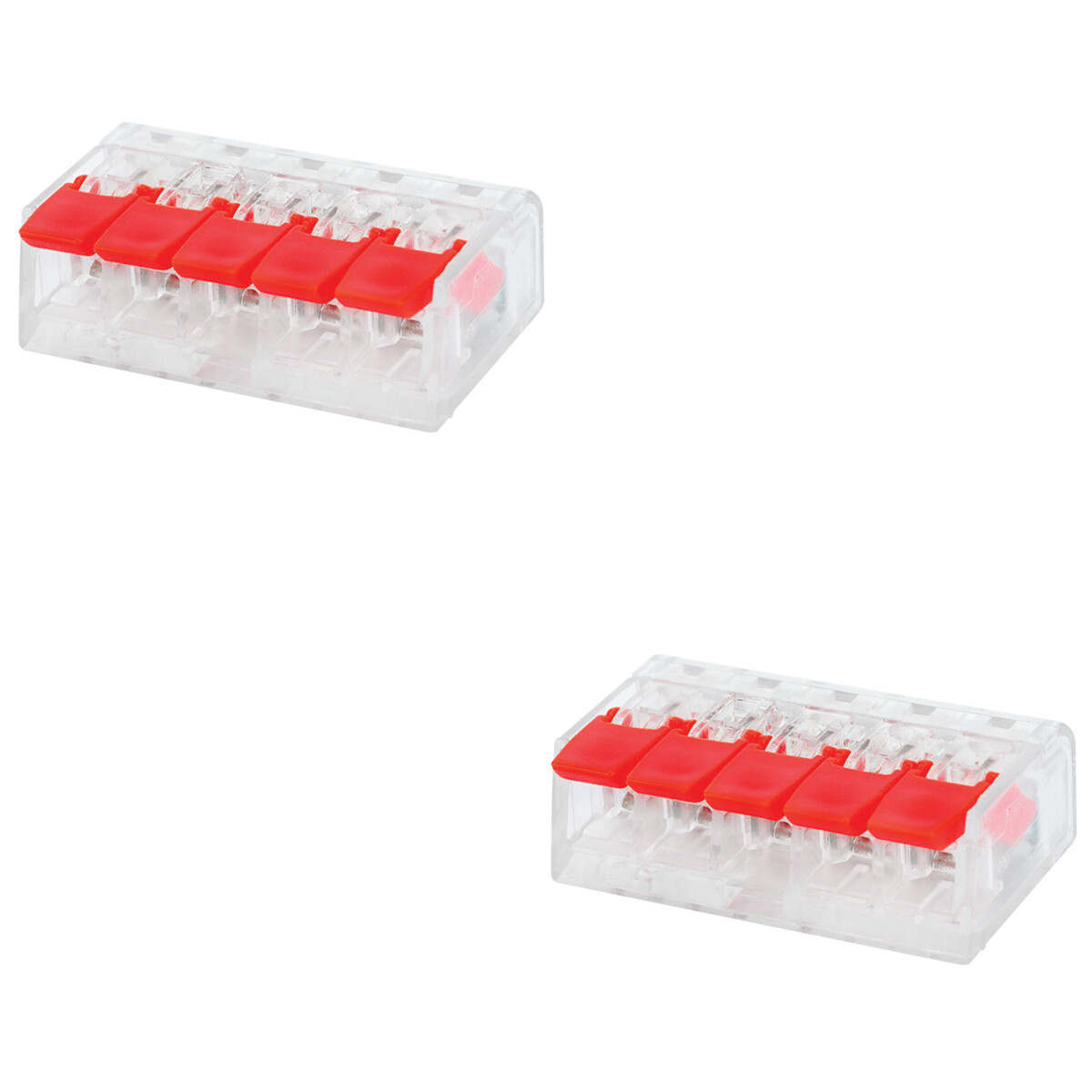 Lasklem Slim Set 2 Stuks - 5 Polig met Klemmetjes - Rood