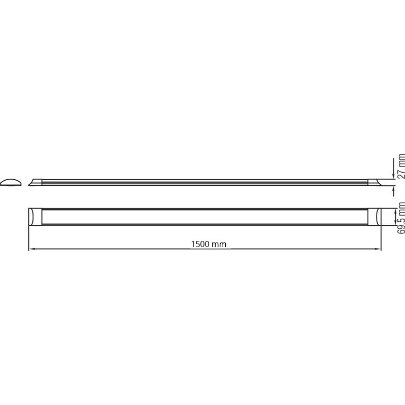 LED Batten - LED Balk - Titro - 54W - Natuurlijk Wit 4200K - Aluminium - 150cm