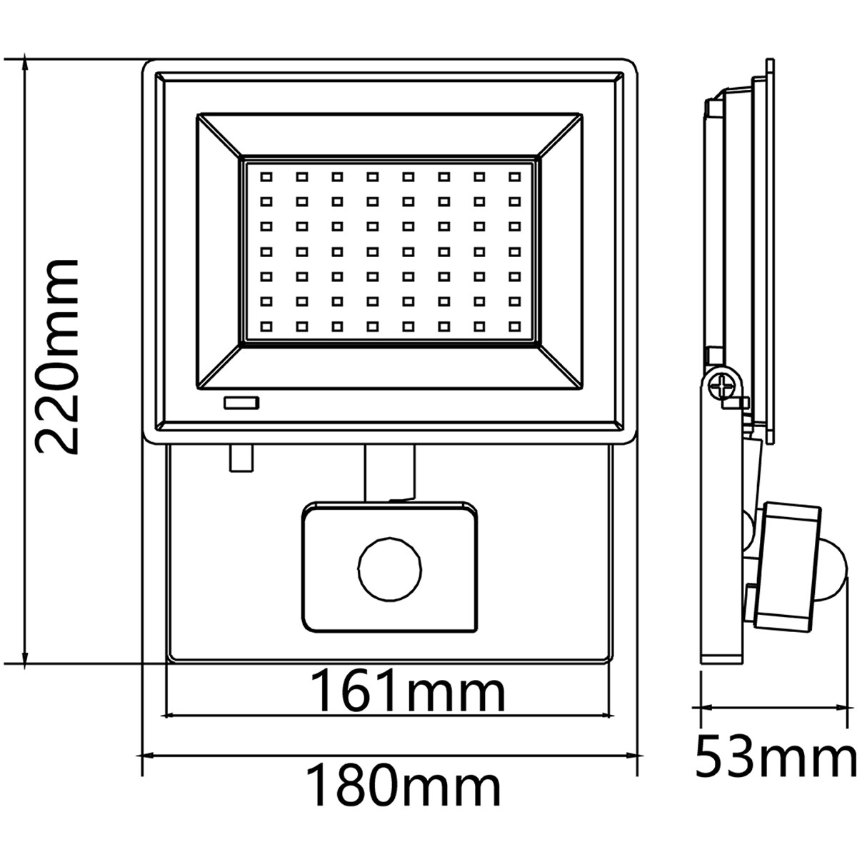 LED Breedstraler met Sensor - Velvalux Glowlit - 50 Watt - Natuurlijk Wit 4000K - Waterdicht IP65 - Flikkervrij