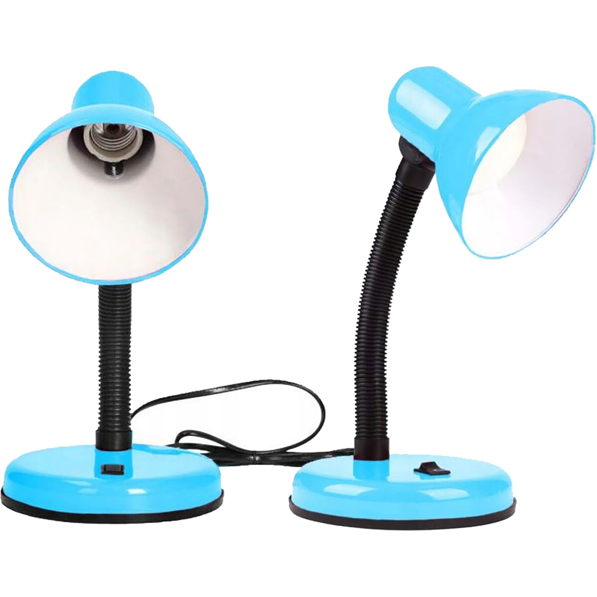 LED Bureaulamp - Velvin Brin - E27 Fitting - Aan/Uit Schakelaar - Flexibele Arm - Blauw