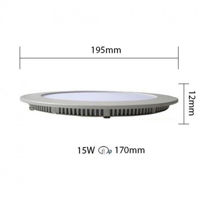 LED Downlight Slim 6 Pack - Inbouw Rond 15W - Warm Wit 2700K - Mat Wit Aluminium - Ø195mm