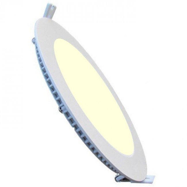 LED Downlight Slim 6 Pack - Inbouw Rond 18W - Warm Wit 2700K - Mat Wit Aluminium - Ø225mm