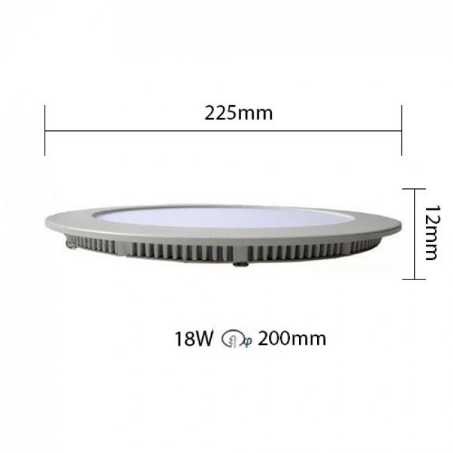 LED Downlight Slim 6 Pack - Inbouw Rond 18W - Warm Wit 2700K - Mat Wit Aluminium - Ø225mm