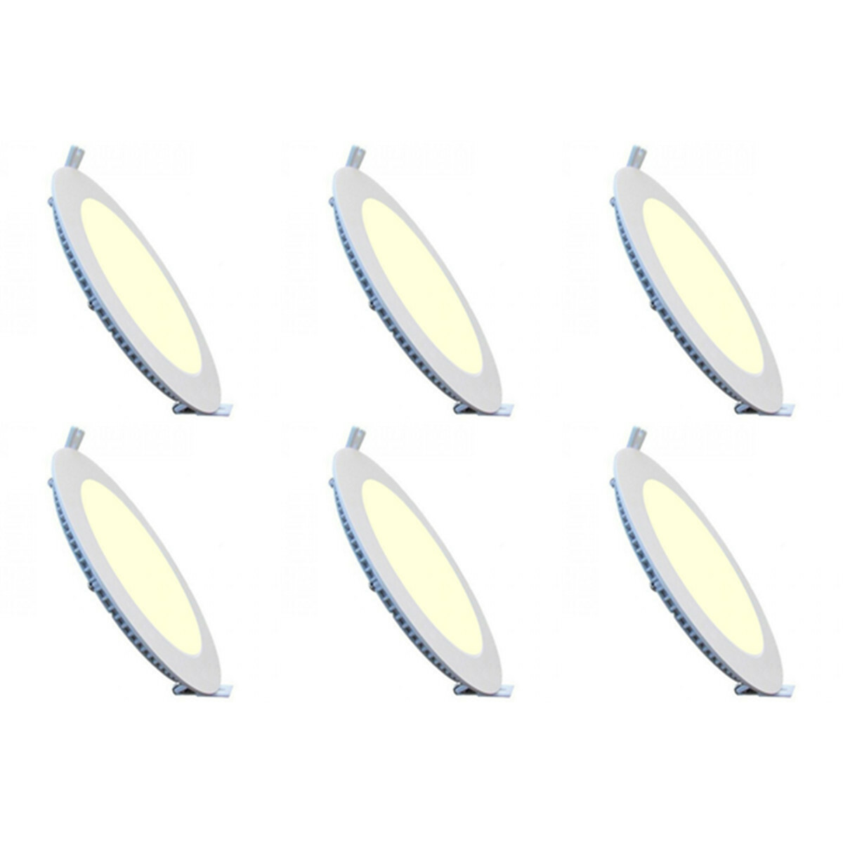 LED Downlight Slim 6 Pack - Inbouw Rond 6W - Dimbaar - Warm Wit 2700K - Mat Wit Aluminium - Ø120mm