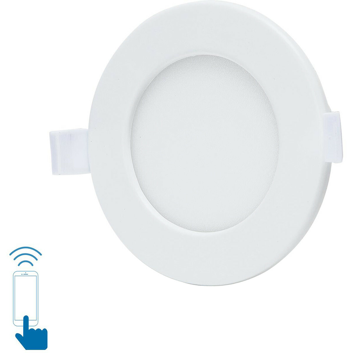 LED Downlight - Smart LED - Wifi LED - Slimme LED - Aigi Zumba - 6W - Natuurlijk Wit 4000K - Inbouw Rond - Mat Wit - Aluminium - Ø115mm