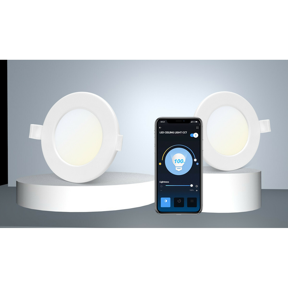 LED Downlight - Smart LED - Wifi LED - Slimme LED - Aigi Zumba - 6W - Natuurlijk Wit 4000K - Inbouw Rond - Mat Wit - Aluminium - Ø115mm