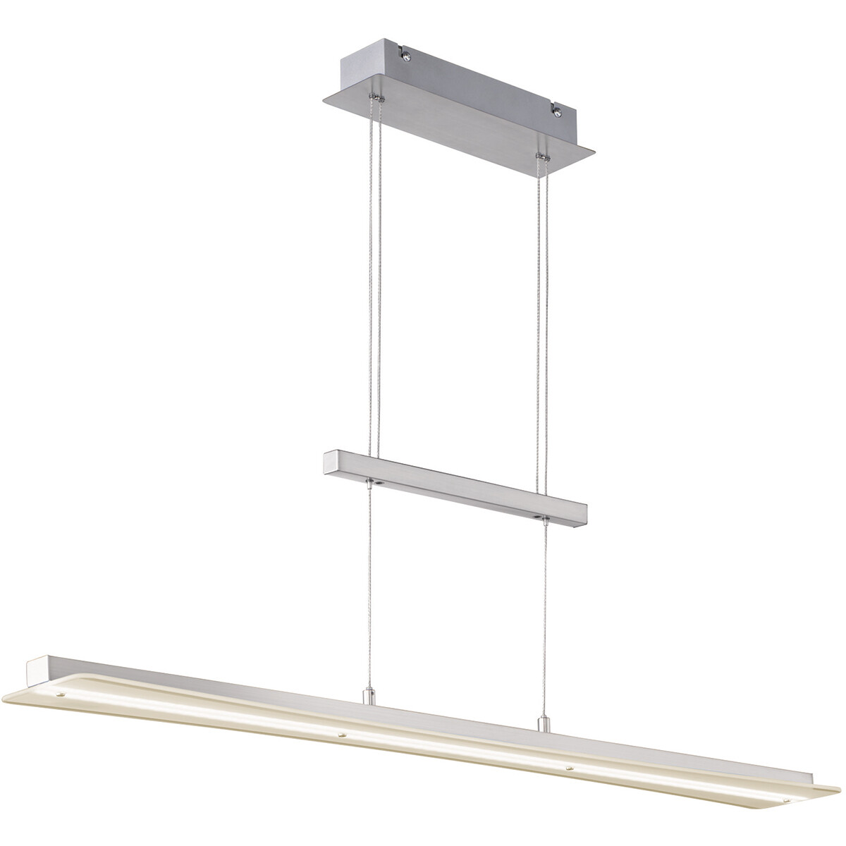 LED Hanglamp - Hangverlichting - Trion Posan - 18W - Aanpasbare Kleur - Dimbaar - Rechthoek - Mat Nikkel - Aluminium