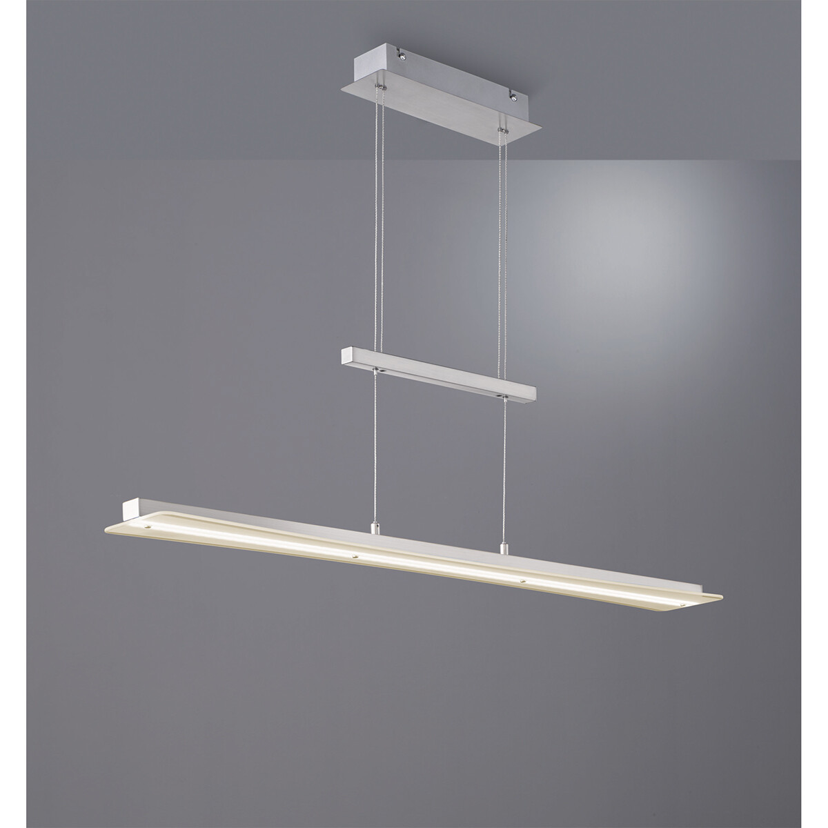 LED Hanglamp - Hangverlichting - Trion Posan - 18W - Aanpasbare Kleur - Dimbaar - Rechthoek - Mat Nikkel - Aluminium