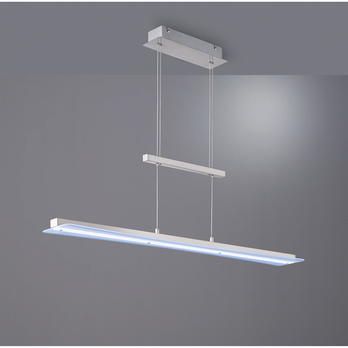 LED Hanglamp - Hangverlichting - Trion Posan - 18W - Aanpasbare Kleur - Dimbaar - Rechthoek - Mat Nikkel - Aluminium