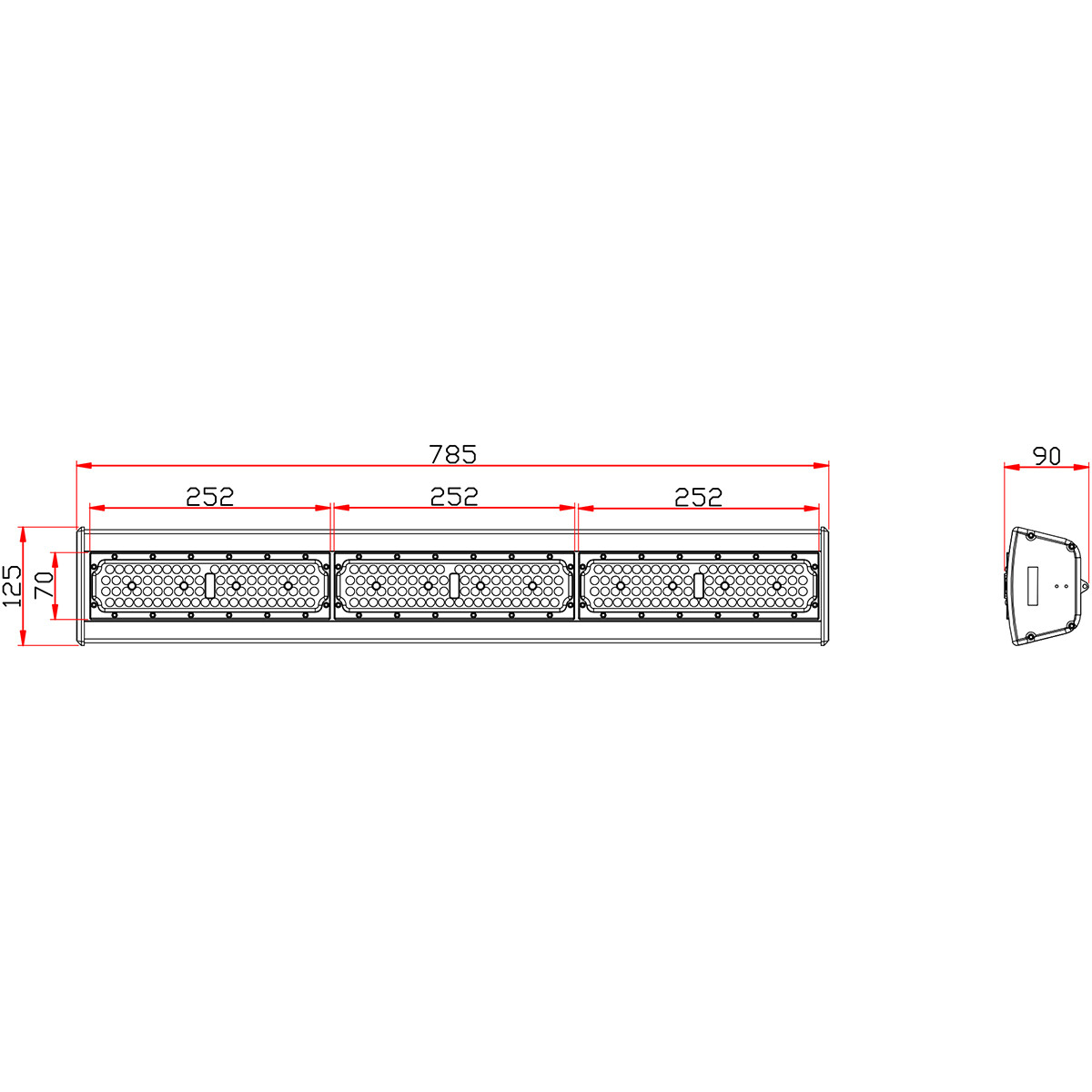 LED High Bay Lineair - Rinzu Lin - 150W - 150LM/W - 840 4000K - Dimbaar 0-10V - IP65 - Sosen Driver - Sanan LEDs