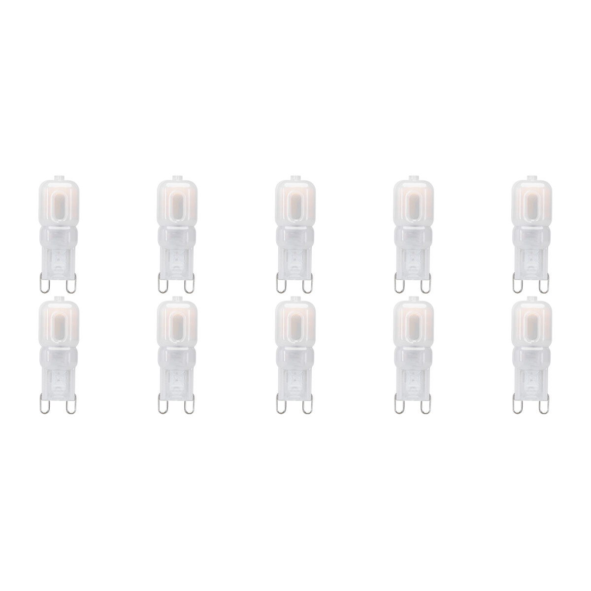 LED Lamp 10 Pack - Velvalux - G9 Fitting - Dimbaar - 3W - Helder/Koud Wit 6000K - Melkwit | Vervangt 32W