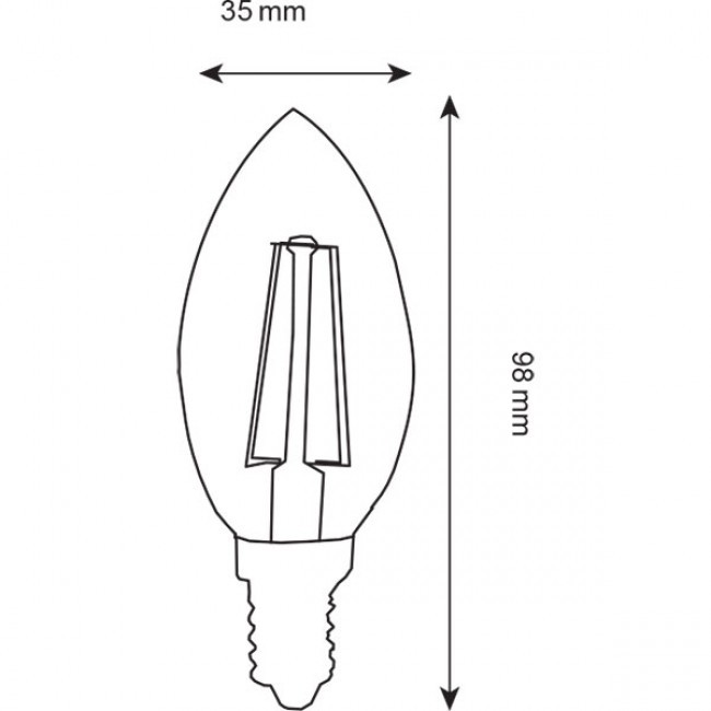 LED Lamp 10 Pack - Kaarslamp - Filament - E14 Fitting - 4W - Natuurlijk Wit 4200K